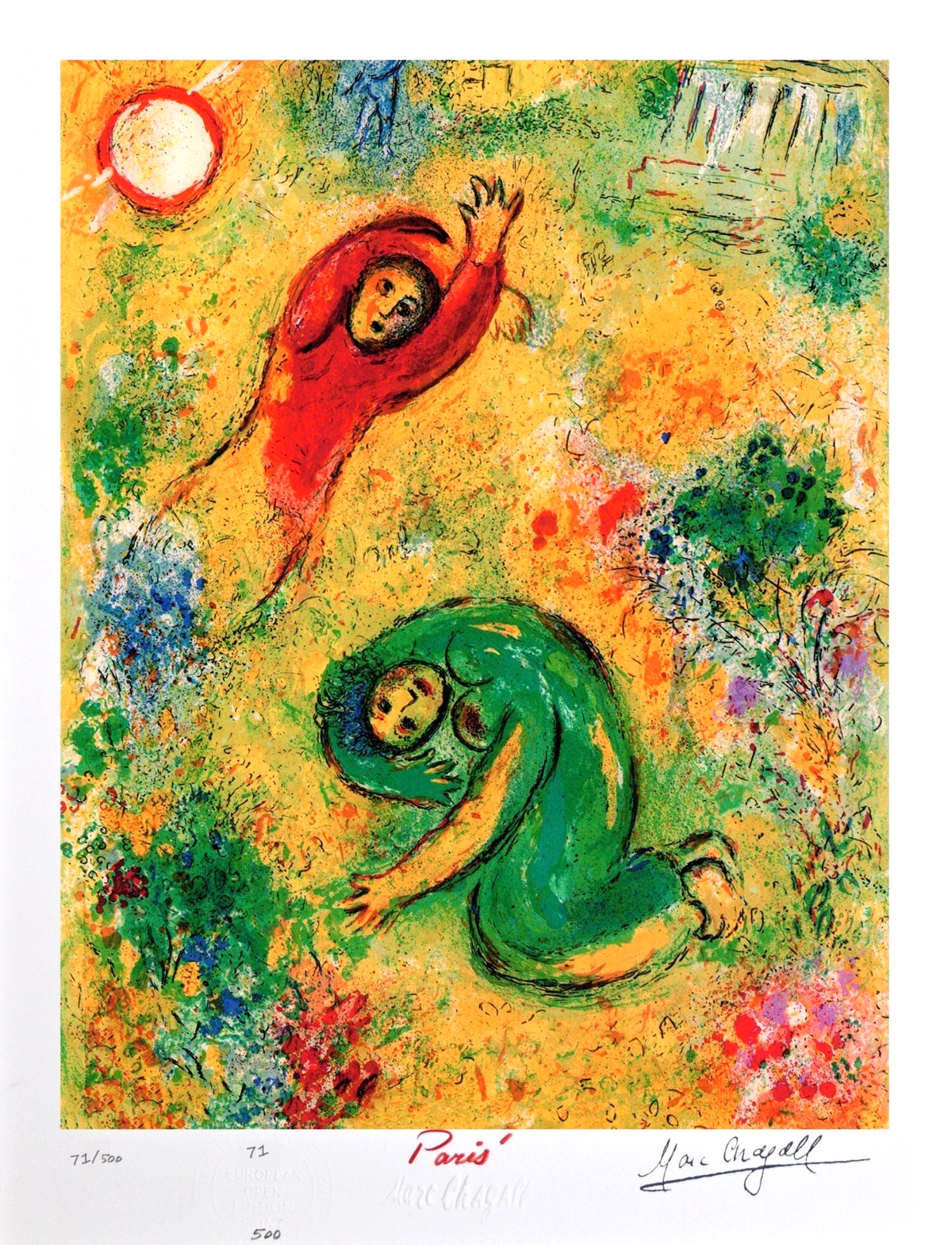 " Trampled Flowers" by Marc Chagall, Framed Art