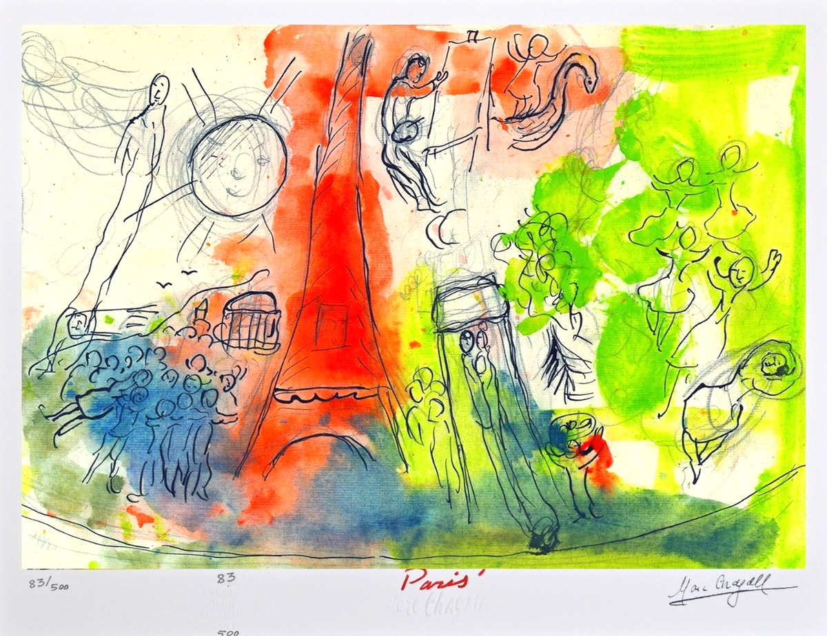 " Ravel's Daphnis and Chloe" by Marc Chagall, Framed Art