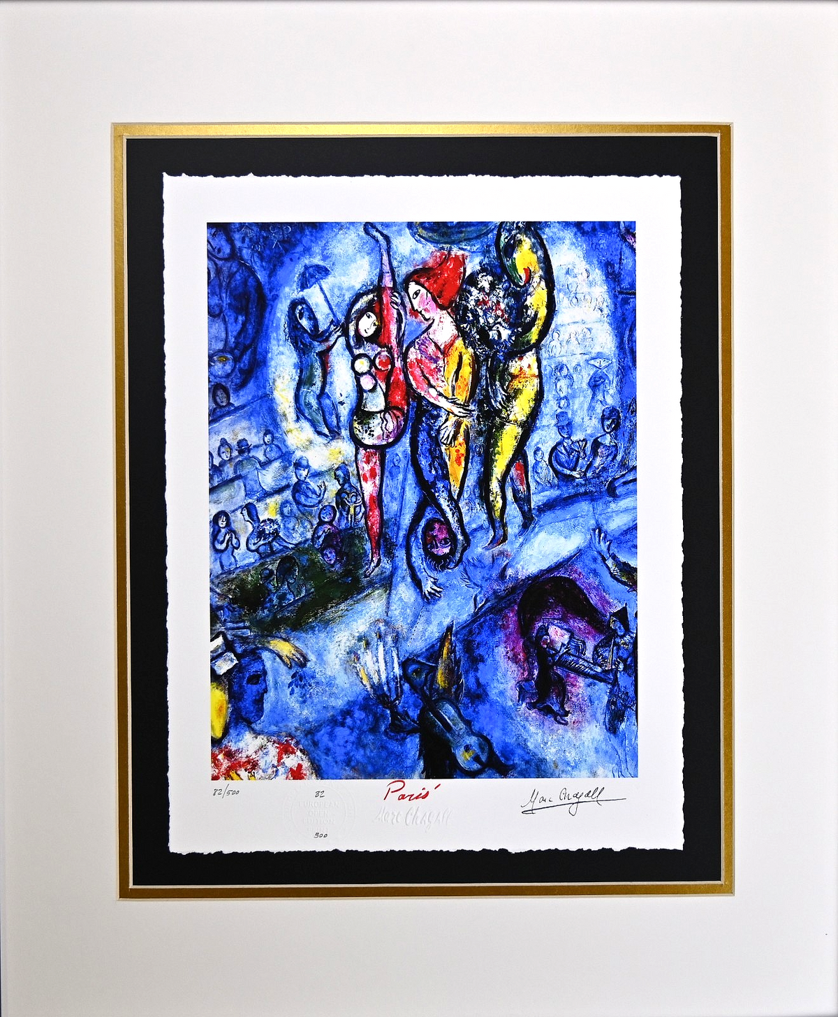" The Grand Cirque" by Marc Chagall, Framed Art
