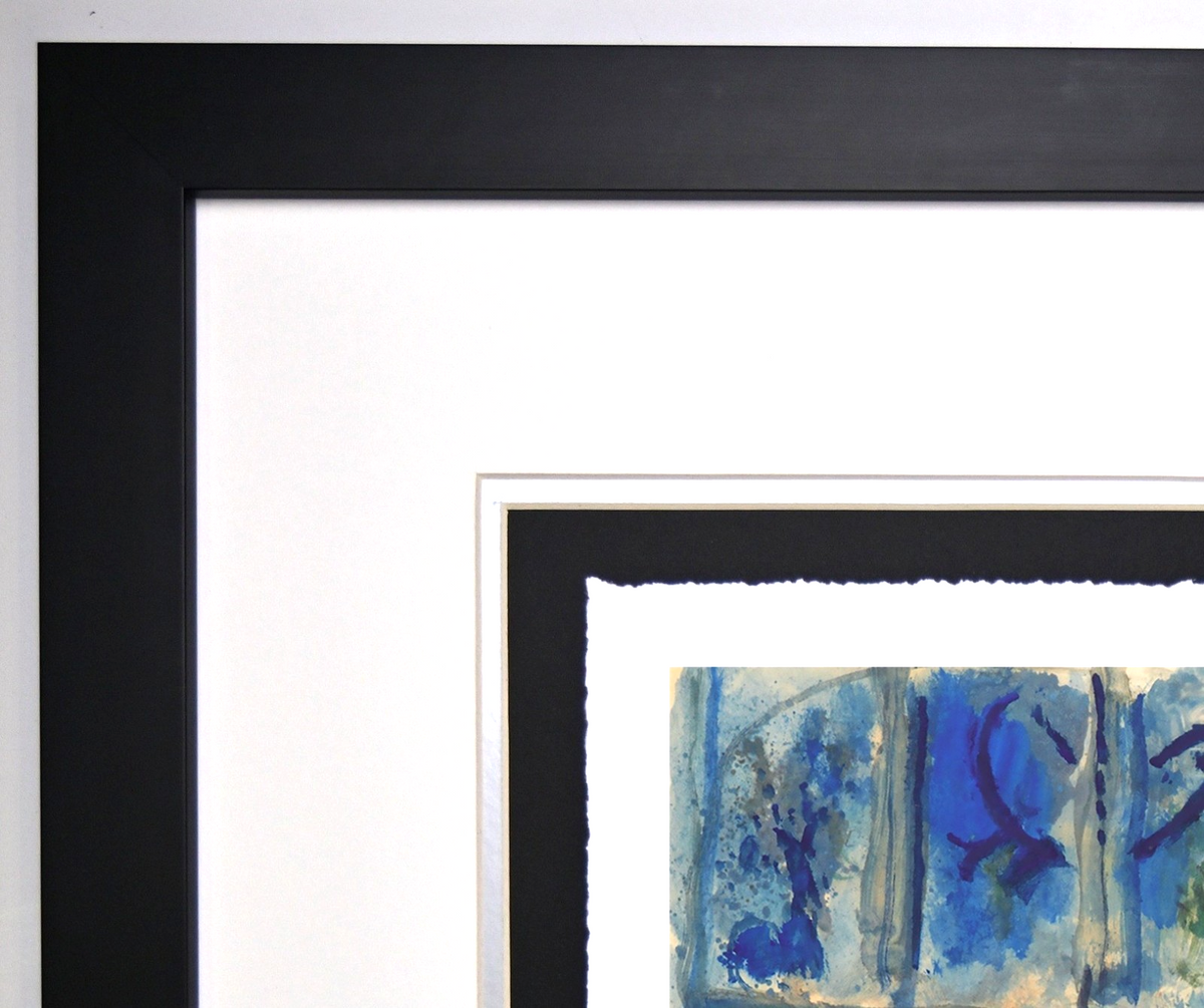 " L'Atelier et la fenetre bleue" by Marc Chagall, Framed Art